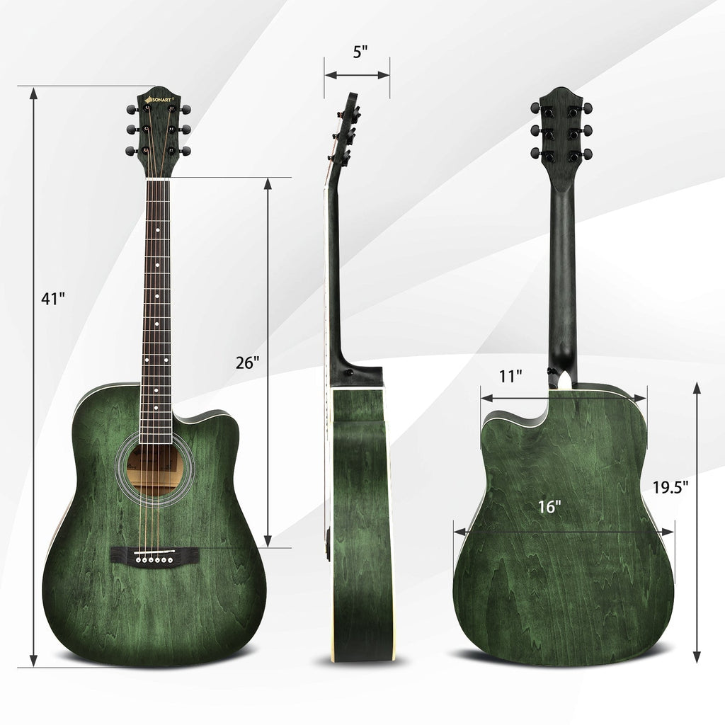 41 Inch Full Size Cutaway Acoustic Guitar Set for Beginner