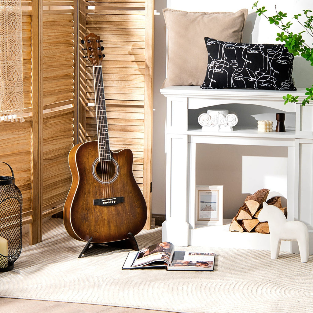 41 Inch Full Size Cutaway Acoustic Guitar Set for Beginner