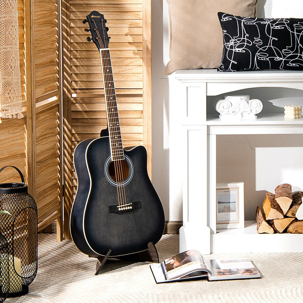 41 Inch Full Size Cutaway Acoustic Guitar Set for Beginner