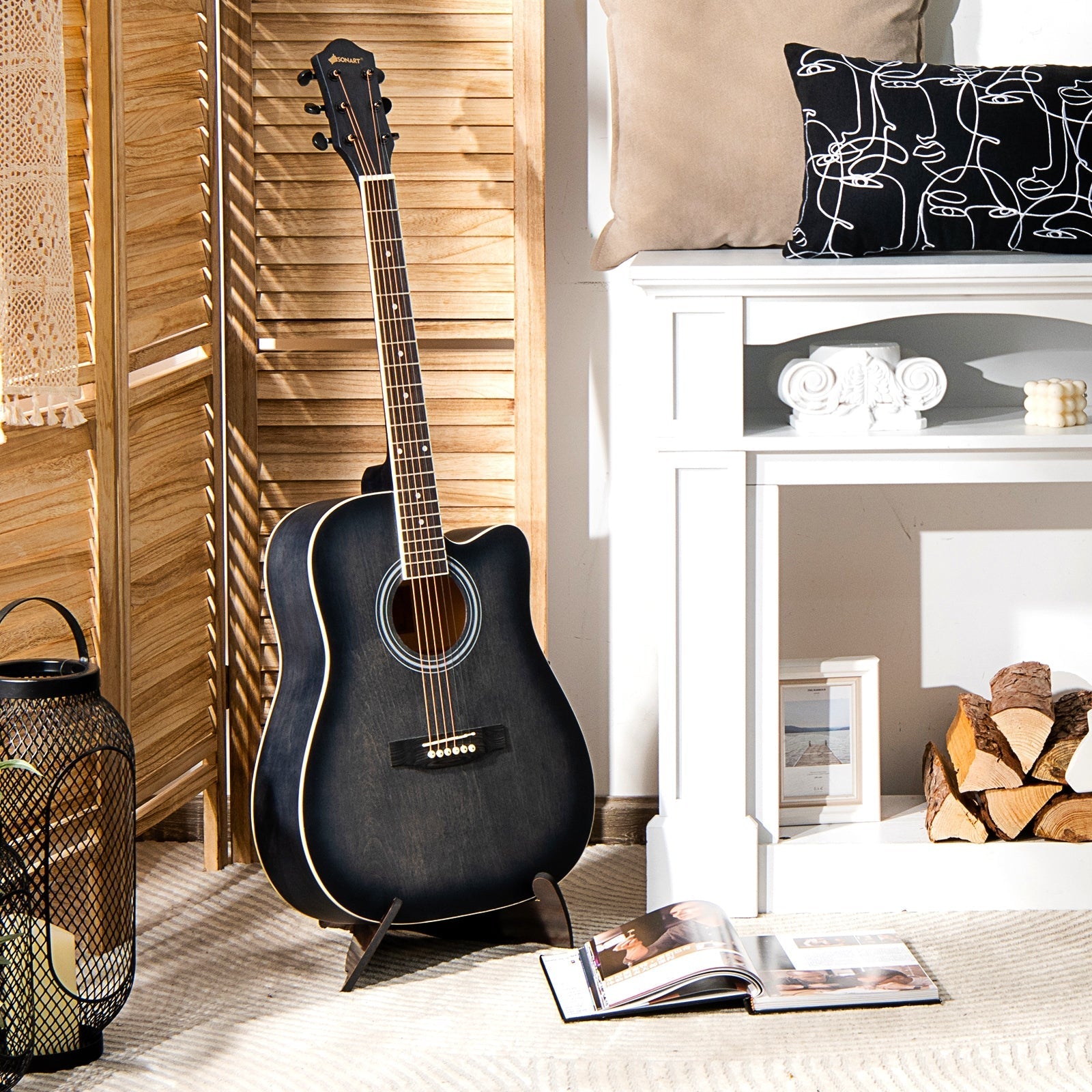 41 Inch Full Size Cutaway Acoustic Guitar Set for Beginner