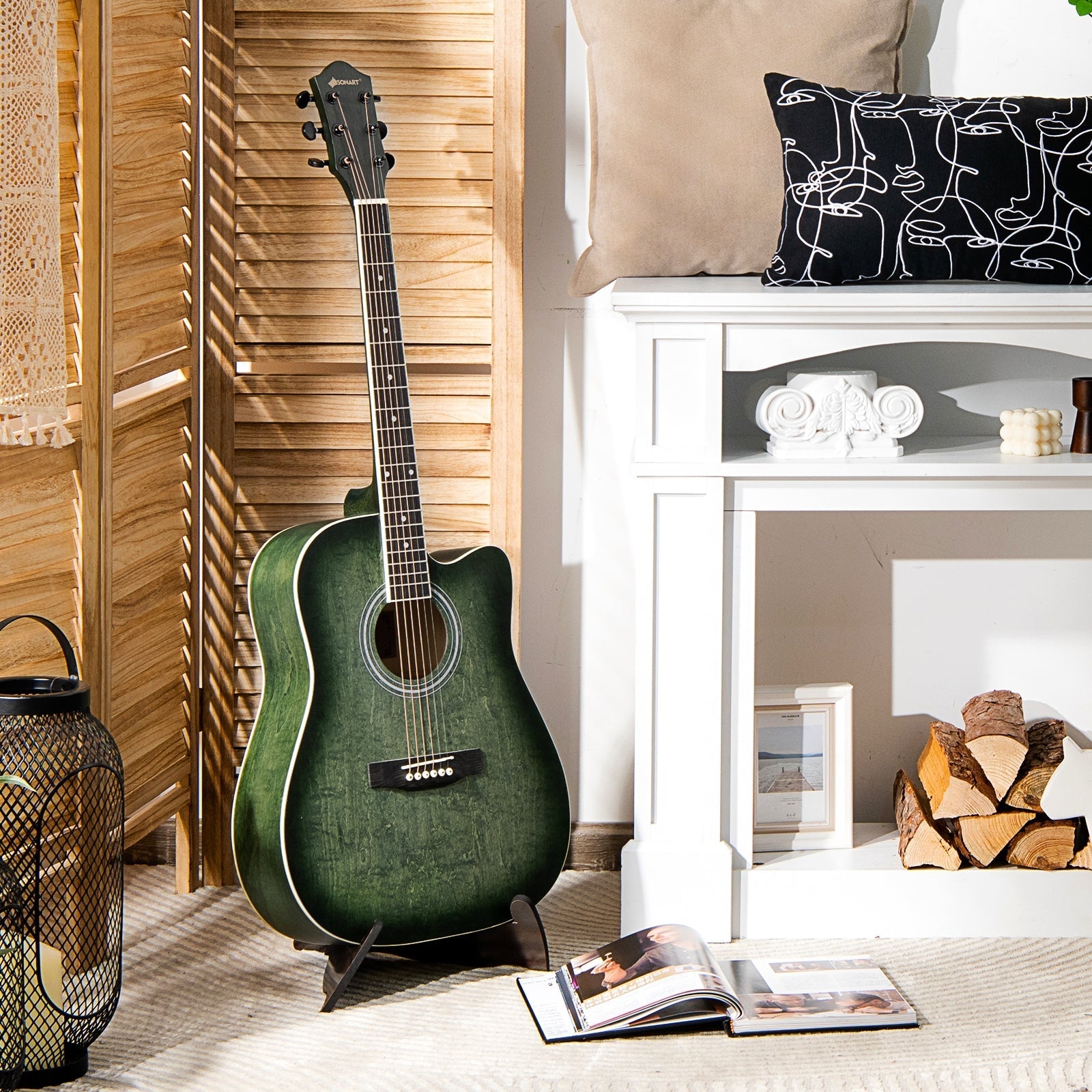41 Inch Full Size Cutaway Acoustic Guitar Set for Beginner