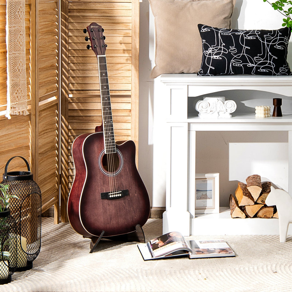 41 Inch Full Size Cutaway Acoustic Guitar Set for Beginner