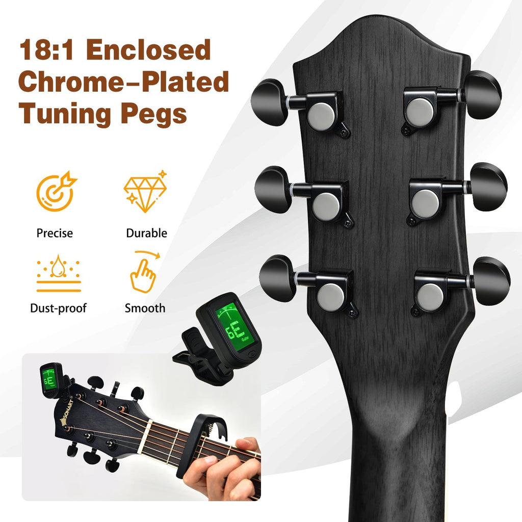 41 Inch Full Size Cutaway Acoustic Guitar Set for Beginner