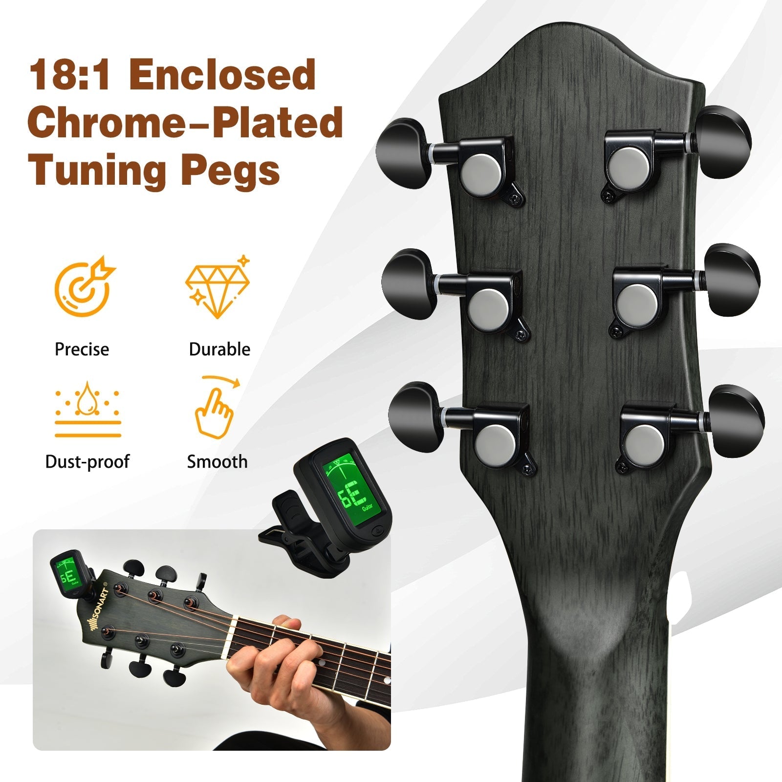 41 Inch Full Size Cutaway Acoustic Guitar Set for Beginner