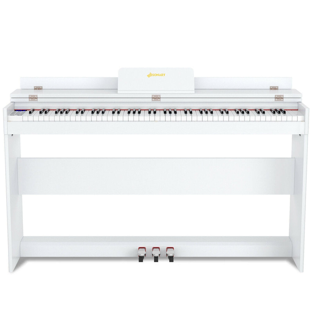 88 Key Full Size Electric Piano Keyboard with Stand 3 Pedals MIDI Function