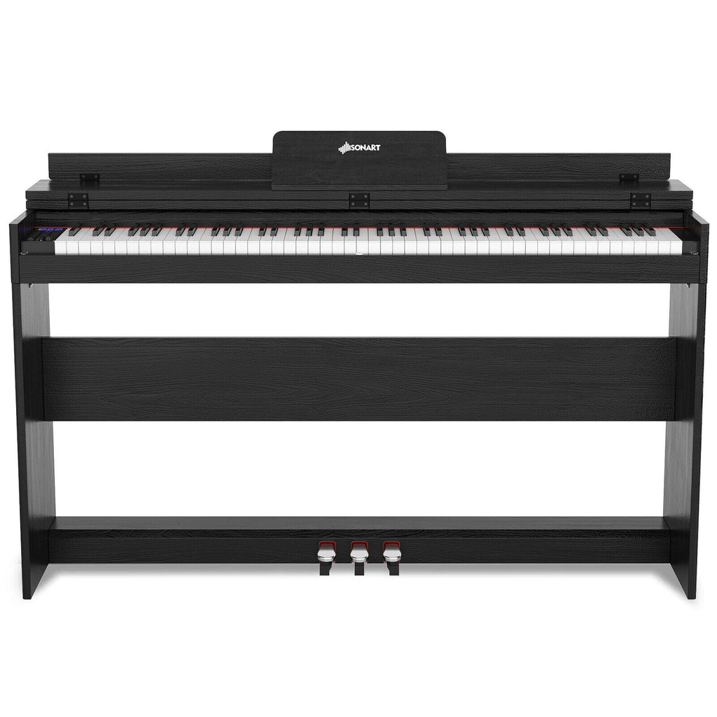 88 Key Full Size Electric Piano Keyboard with Stand 3 Pedals MIDI Function