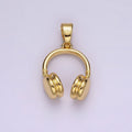 14K Gold Filled 25mm Music Headphones Minimalist Pendant | AH119