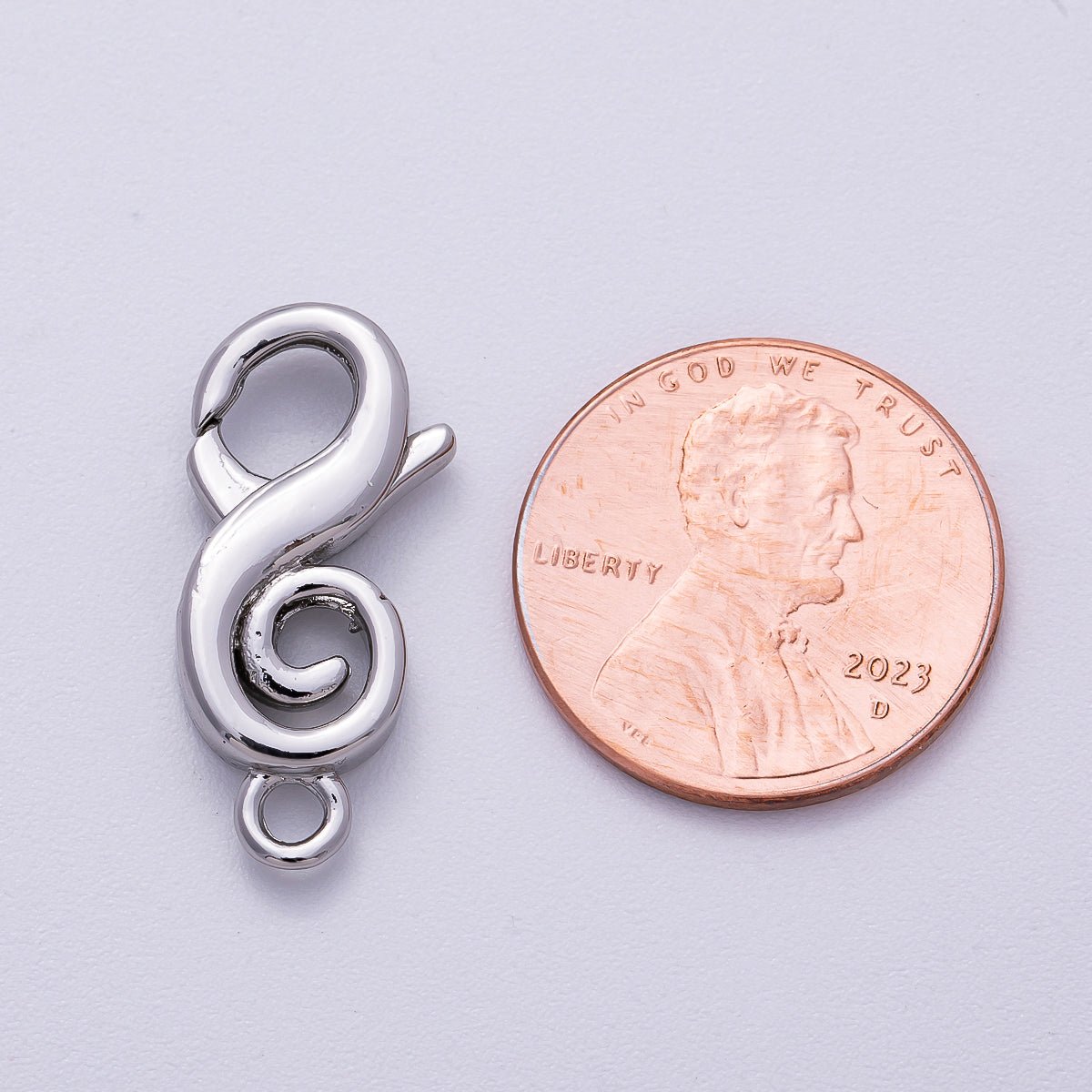 16K Gold Filled 23mm Treble Clef Music Lobster Clasps in Gold & Silver | Findings-00158 Findings-00159