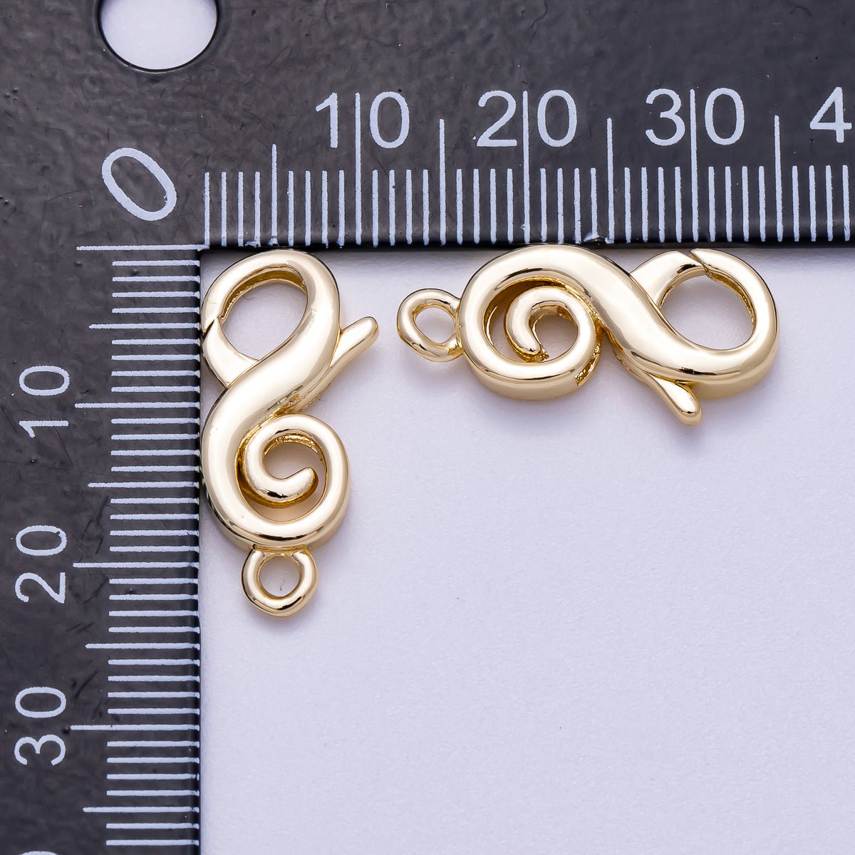 16K Gold Filled 23mm Treble Clef Music Lobster Clasps in Gold & Silver | Findings-00158 Findings-00159