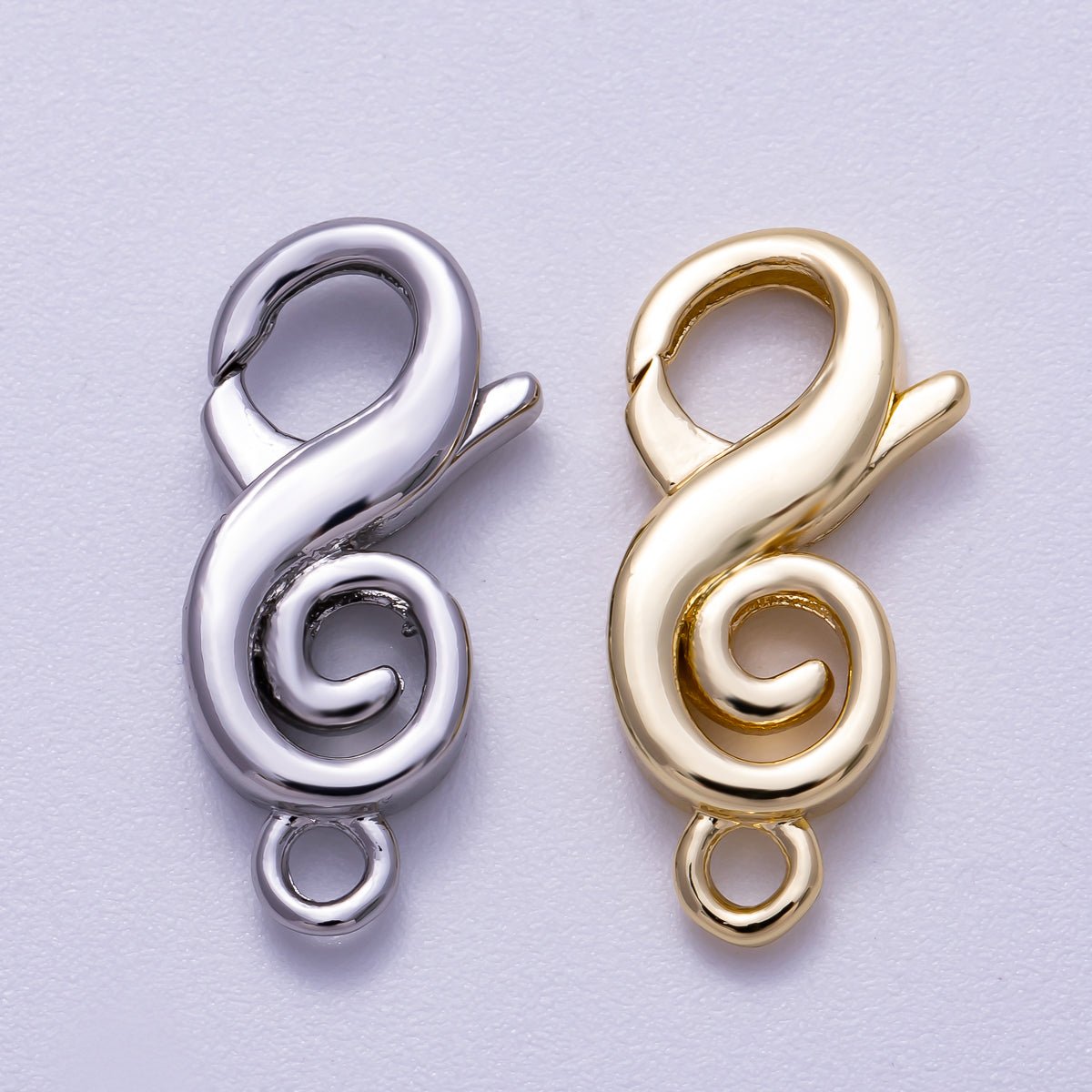 16K Gold Filled 23mm Treble Clef Music Lobster Clasps in Gold & Silver | Findings-00158 Findings-00159