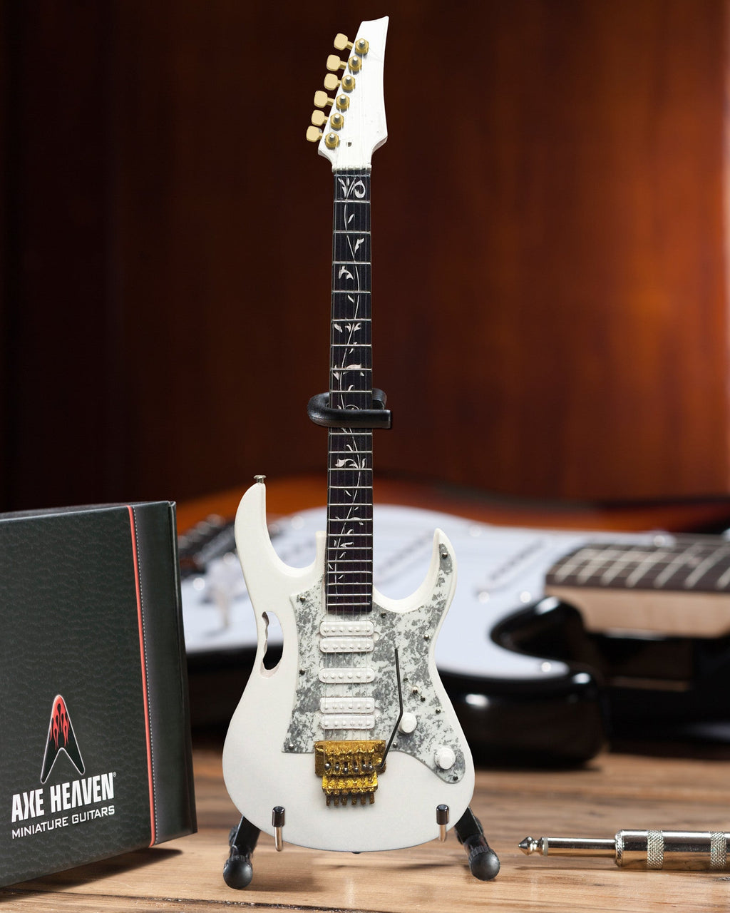 Steve Vai Signature White JEM Miniature Guitar Replica Collectible