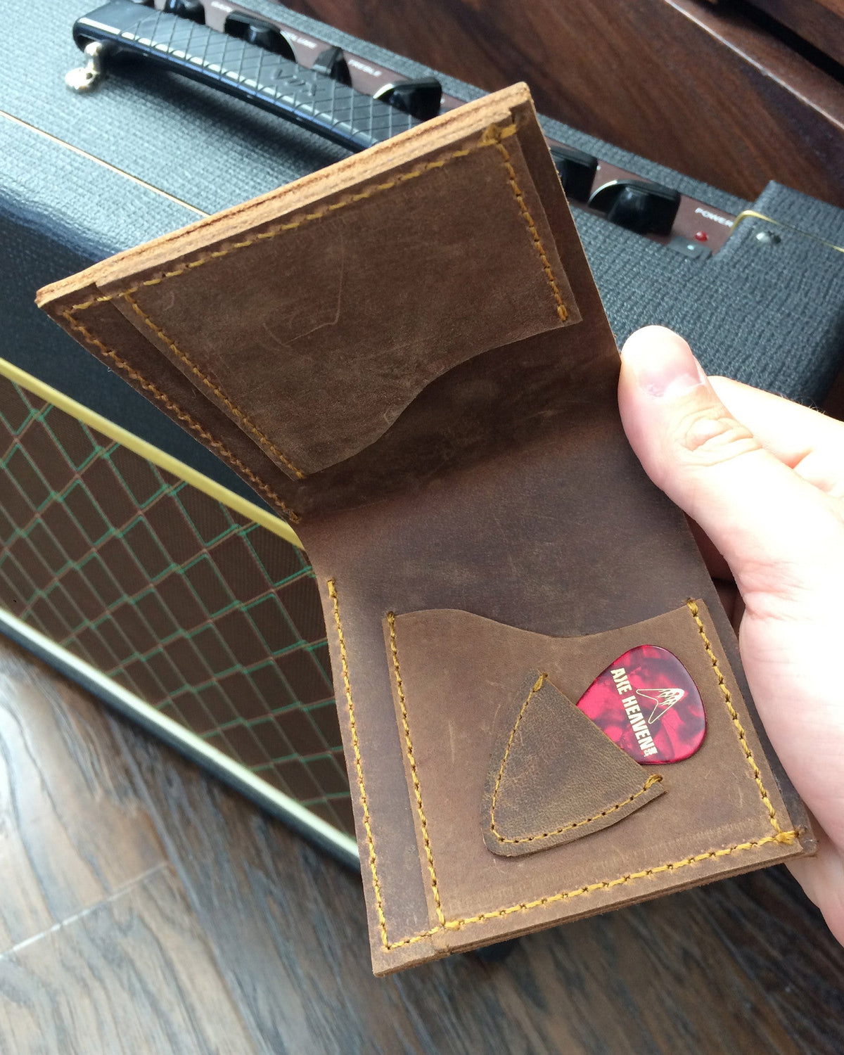 SRV Signature Electric Guitar Wallet - Handmade from Genuine Leather