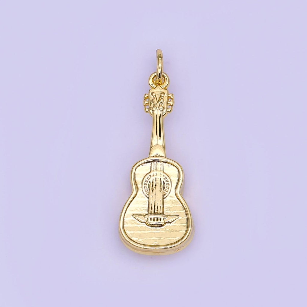 24K Gold Filled Guitar Musical Instrument Multidimensional 3D Charm | N122