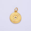 24K Gold Filled 13mm Music Vinyl Record Album Charm in Gold & Silver | N055