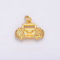 24K Gold Filled Radio Music Multidimensional 3D Charm | W090