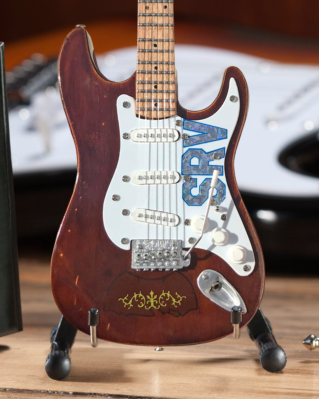 Officially Licensed Stevie Ray Vaughan Mini Fender™ Strat™ - Signature SRV Lenny Mini Guitar