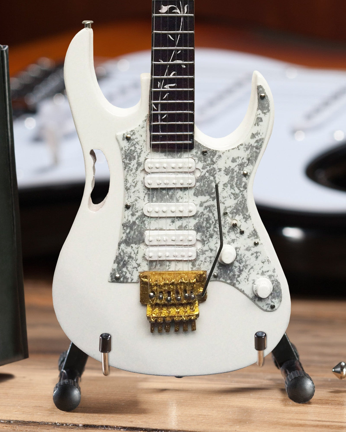 Steve Vai Signature White JEM Miniature Guitar Replica Collectible