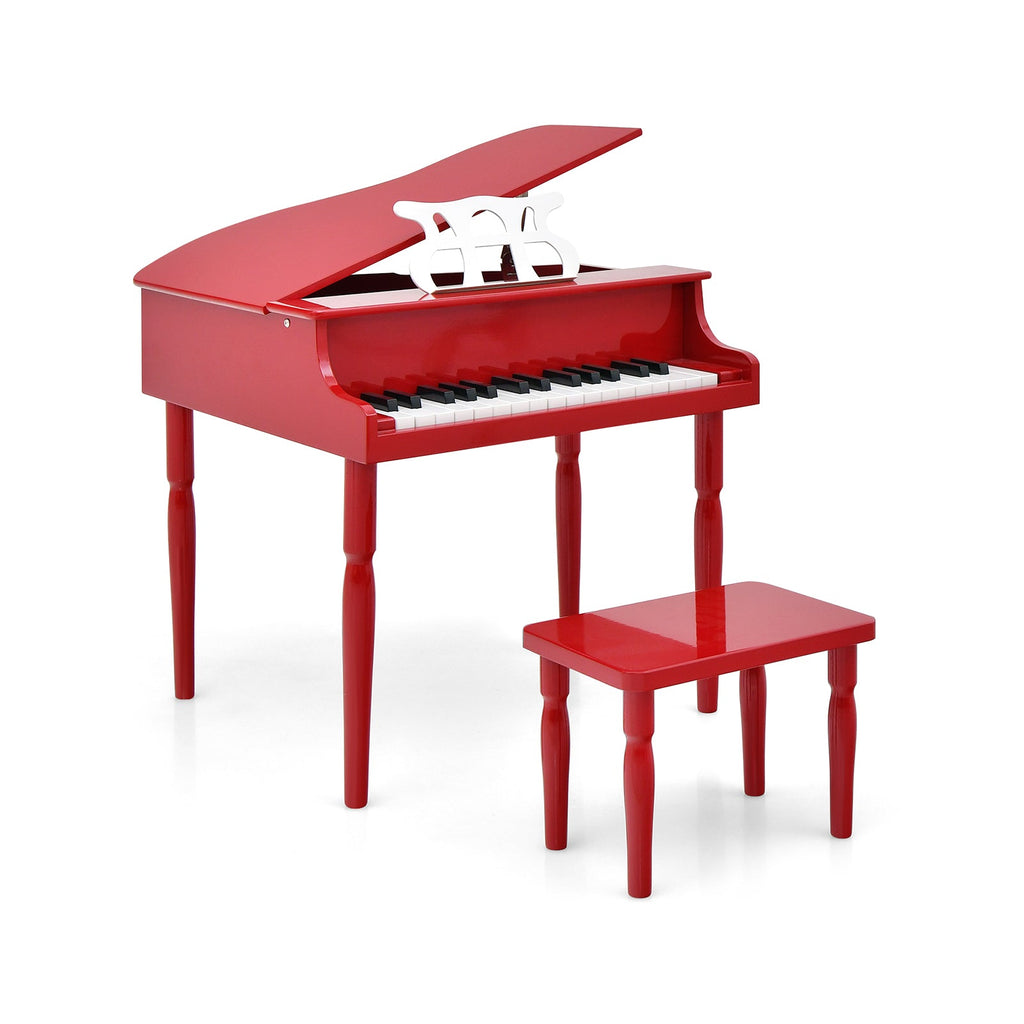 30-Key Wood Toy Kids Grand Piano with Bench