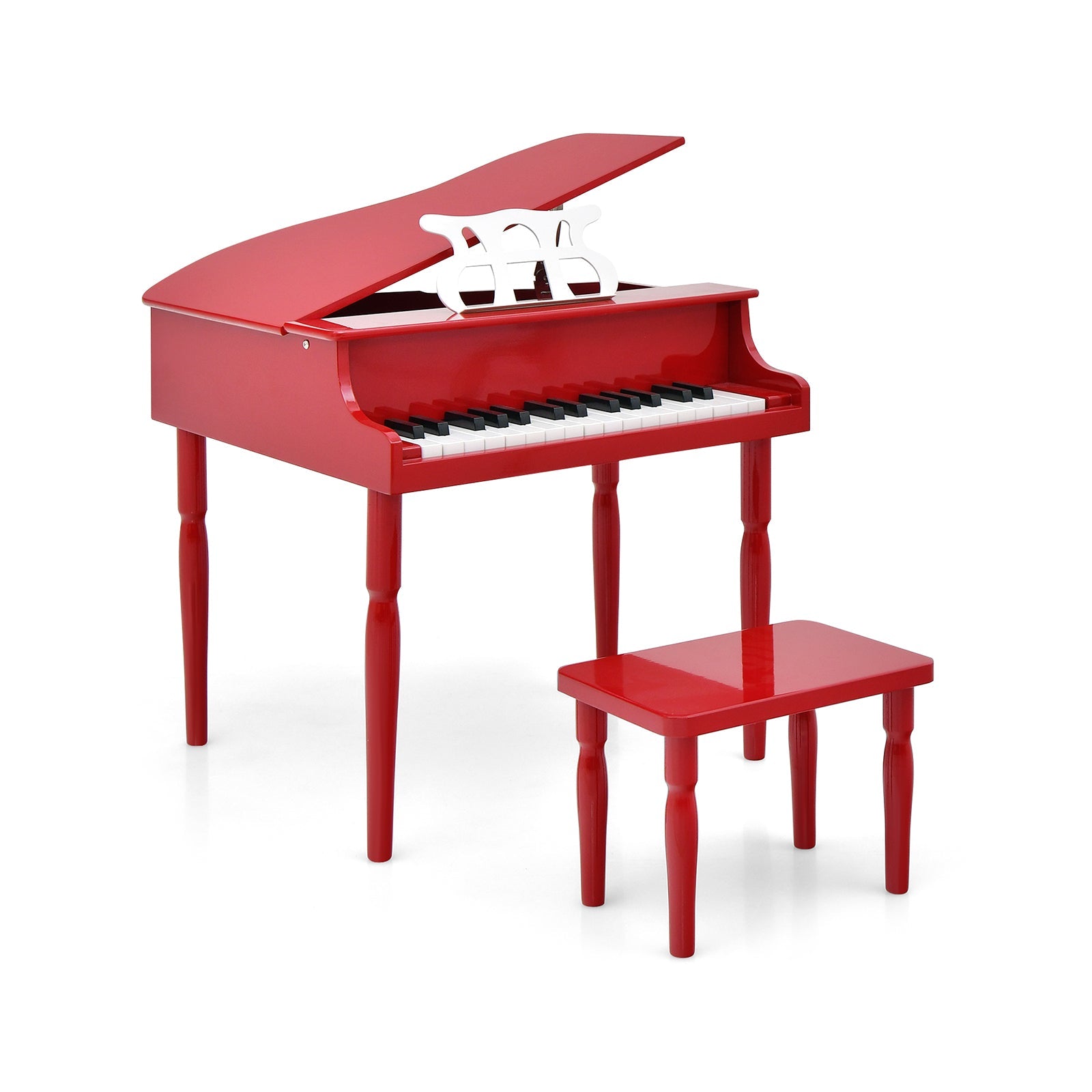 30-Key Wood Toy Kids Grand Piano with Bench