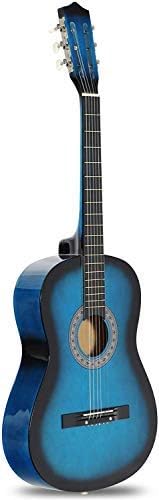 Smartxchoices 6 String 38" Acoustic Guitar w/Gig Bag Strap Pitch Pipe Extra Strings Set Pick for Kids Beginners Starter Youths Students Right-handed（Blue）