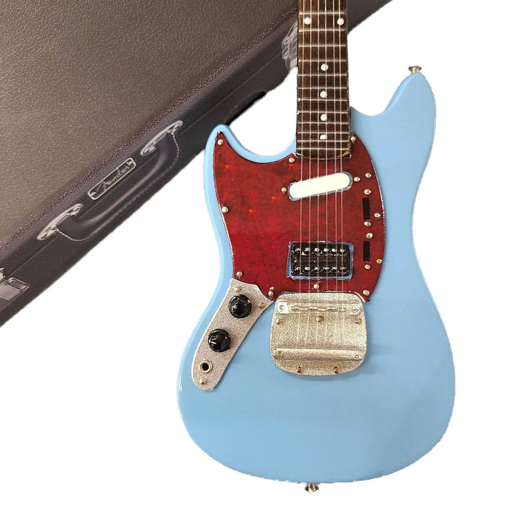 Officially Licensed Mini Sonic Blue Fender™ Mustang™ Guitar Replica Model