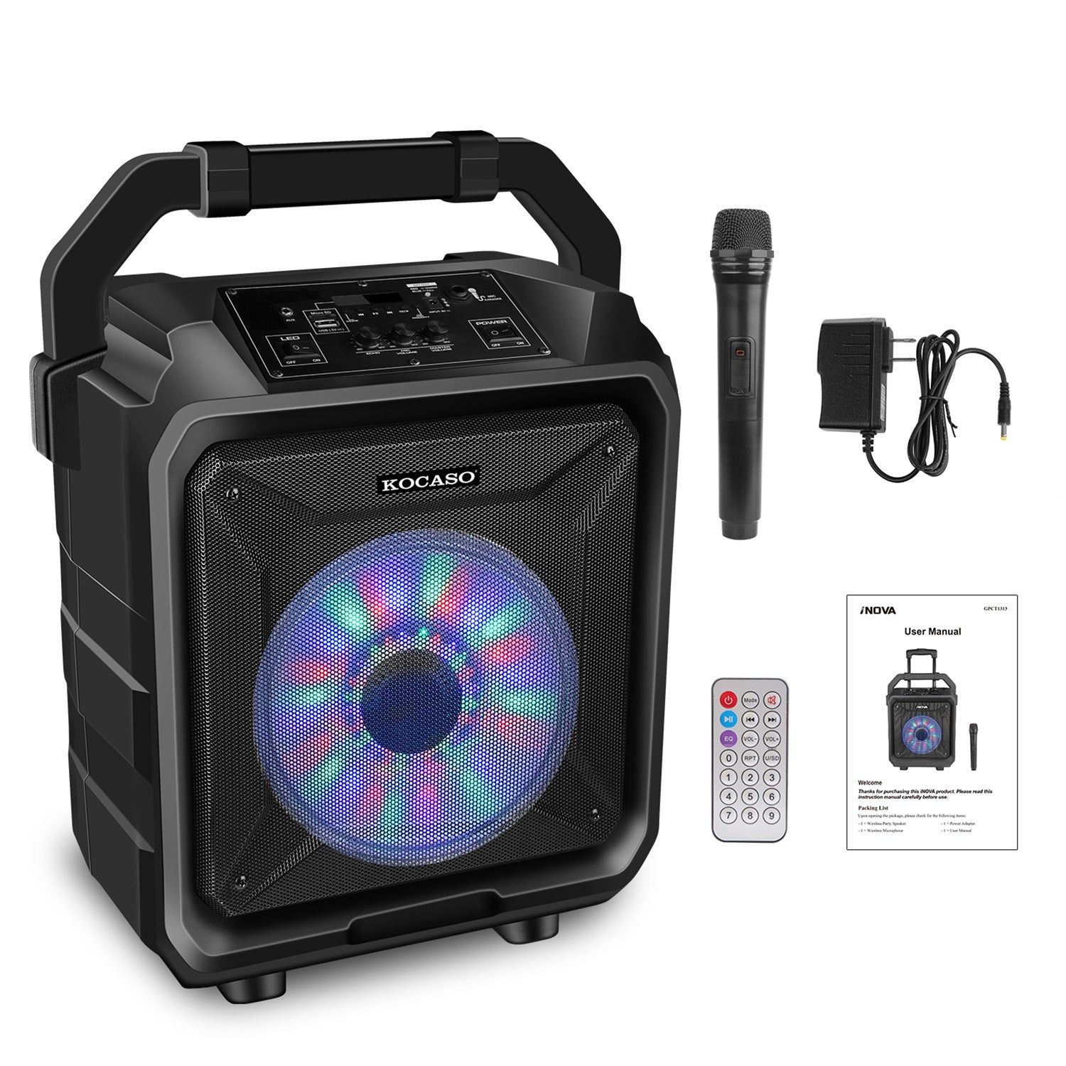 Portable Wireless Party Speaker with Disco Lighting