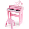 37 Keys Music Piano with Microphone Kids Piano Keyboard with Detachable Music Stand