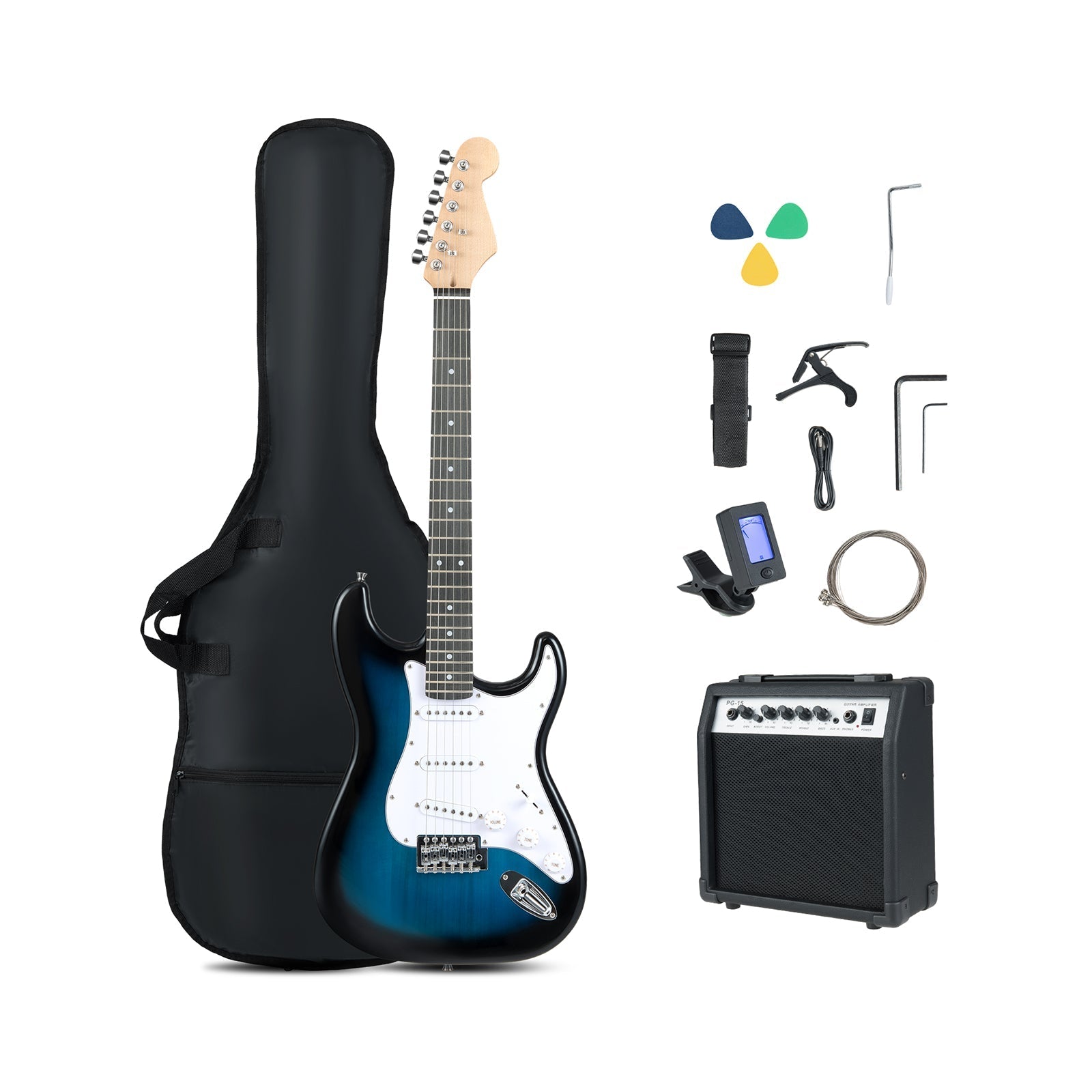 39 Inch Full Size Electric Guitar Beginner Kit with Amplifier for Starter