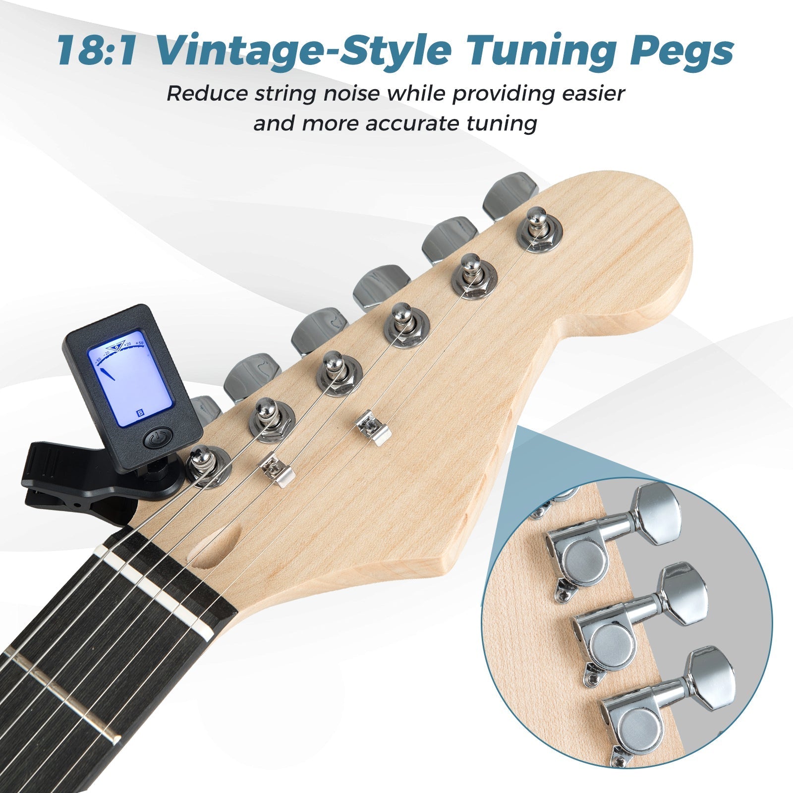 39 Inch Full Size Electric Guitar Beginner Kit with Amplifier for Starter