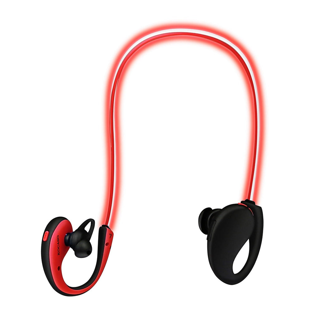 Wireless Sports Headsets Wireless V4.1 Neckband Earphones HD Stereo Sweat-proof Headphones Earbuds w/ LED Light Mic 8Hrs Work Running