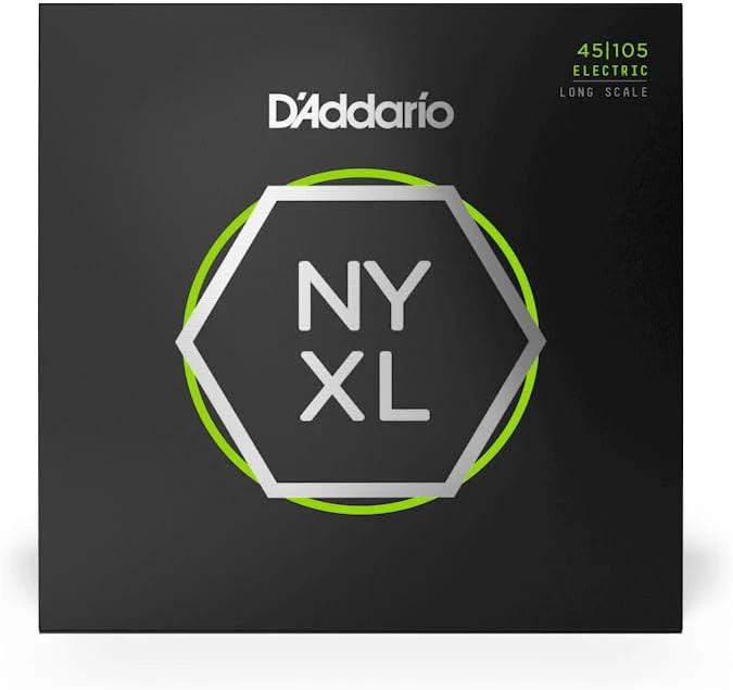 D'Addario NYXL45105 NYXL Bass Strings, 45-105 Regular Light, Top/Medium Bottom, Long Scale