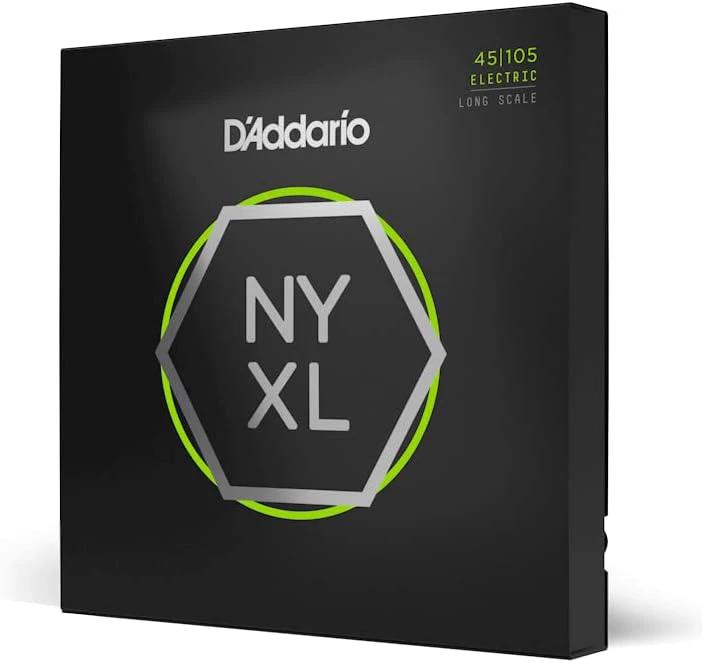 D'Addario NYXL45105 NYXL Bass Strings, 45-105 Regular Light, Top/Medium Bottom, Long Scale