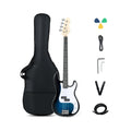 45.5 Inch Electric Bass Guitar with Double Pickups and Gig Bag for Beginners