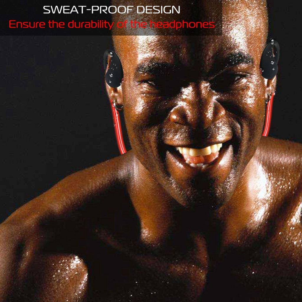 Wireless Sports Headsets Wireless V4.1 Neckband Earphones HD Stereo Sweat-proof Headphones Earbuds w/ LED Light Mic 8Hrs Work Running