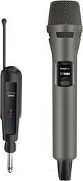 Aveek 2.4GHz Wireless Microphone System, Rechargeable Mics and Receiver, Plug & Play for Karaoke Machine, Party Speakers, Home Entertainment, Wedding & Events - Crystal Clear Sound, 100ft Range