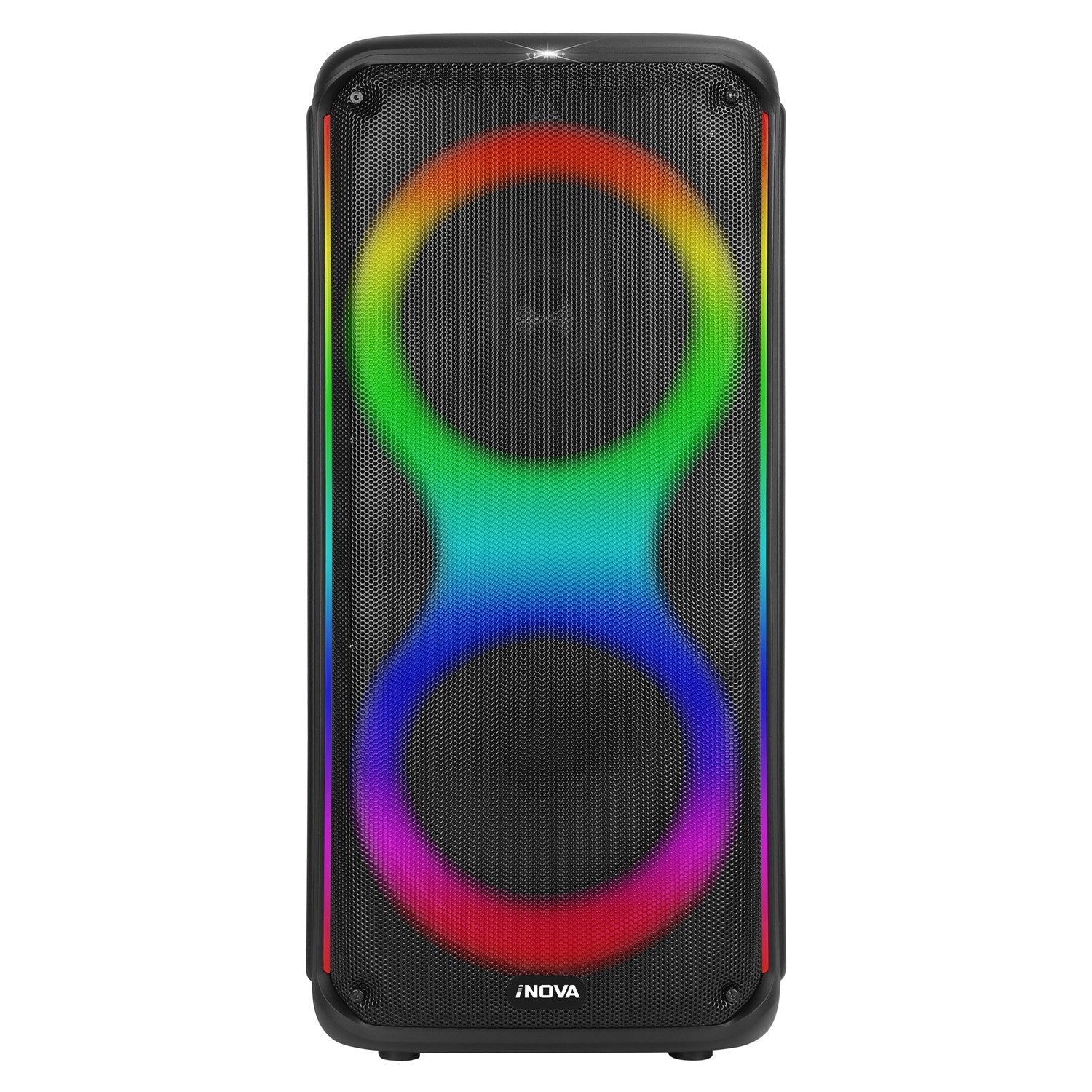 Portable Wireless Party Speaker with 7 Colorful Lights Remote Control Party Speaker with TWS Function FM Radio USB MMC Card Reading Aux In Recording F