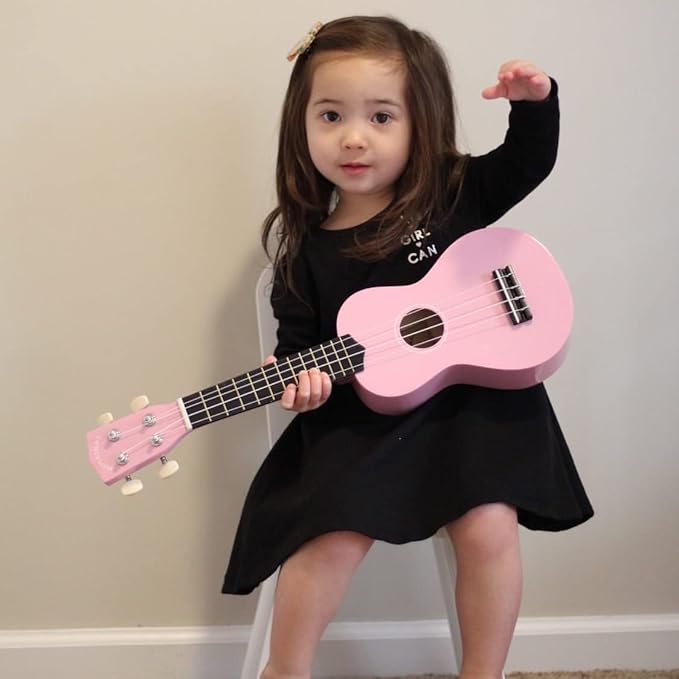 POMAIKAI Soprano Ukulele for Beginners, 21 Inch Ukulele Wood Toddler Guitar Small Hawaiian Ukalalee Starter (Pink)