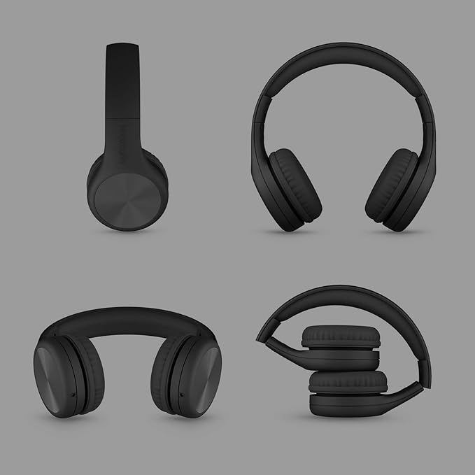 LilGadgets Connect+ Pro Wired Kids Headphones for School w/Microphone, Volume Limiting & Noise Reduction Over-Ear Headset w/Cord, SharePort Technology & SoftTouch Padding, Black Headphones for Kids