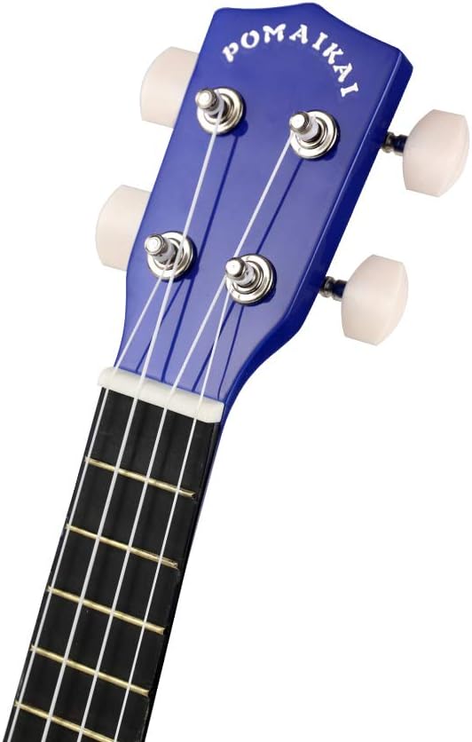 POMAIKAI Soprano Ukulele for Beginners, Ukelele 21" Beginner Instrument for Adults Wood Guitar Small (Dark blue)
