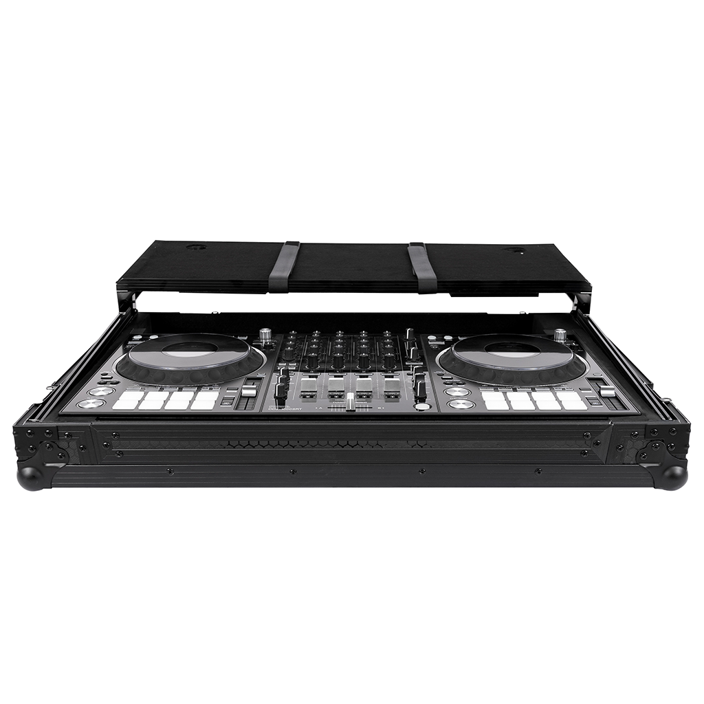 Headliner HL10013 - Pitch Black Flight Case for DDJ-FLX10 W/ Laptop Platform & Wheels