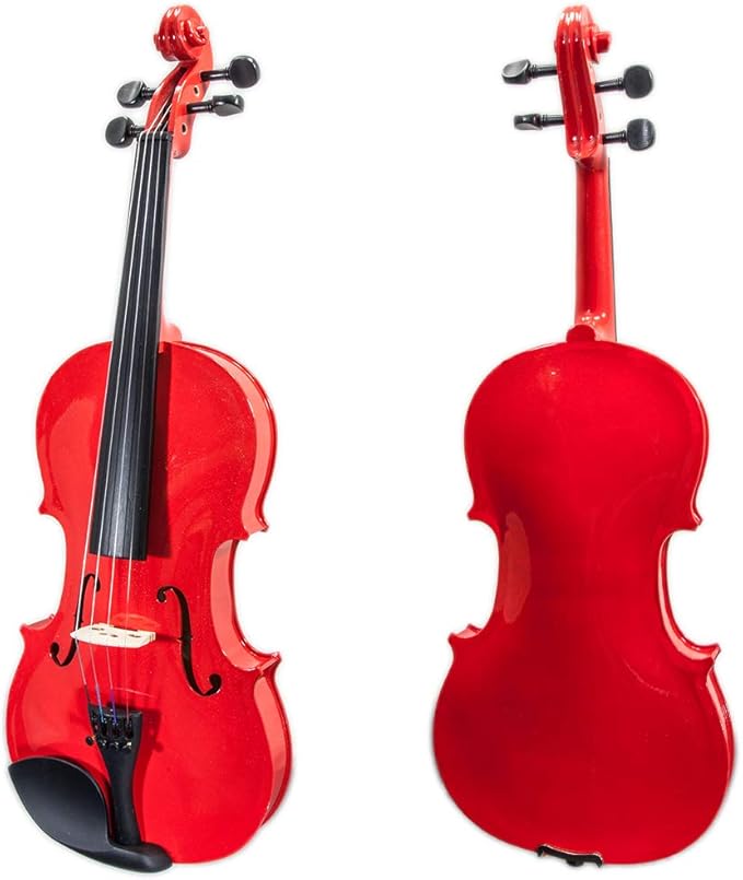 SKY Full Size VN202 Red Violin Beautiful Craftsmanship with Brazilwood Bow and Lightweight Case