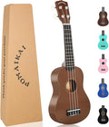 POMAIKAI Soprano Wood Ukulele Starter Ukelele Hawaii Guitar 21 Inch for Beginners and Students(Brown)