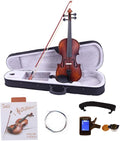 Ktaxon Violin 4/4 for Kids & Adults, Full Size Solid Wood Violin, Acoustic Fiddle with Portable Case and Accessories-Carefully Selected Solid Spruce Wood and Premium Ebony Fittings(Matte)
