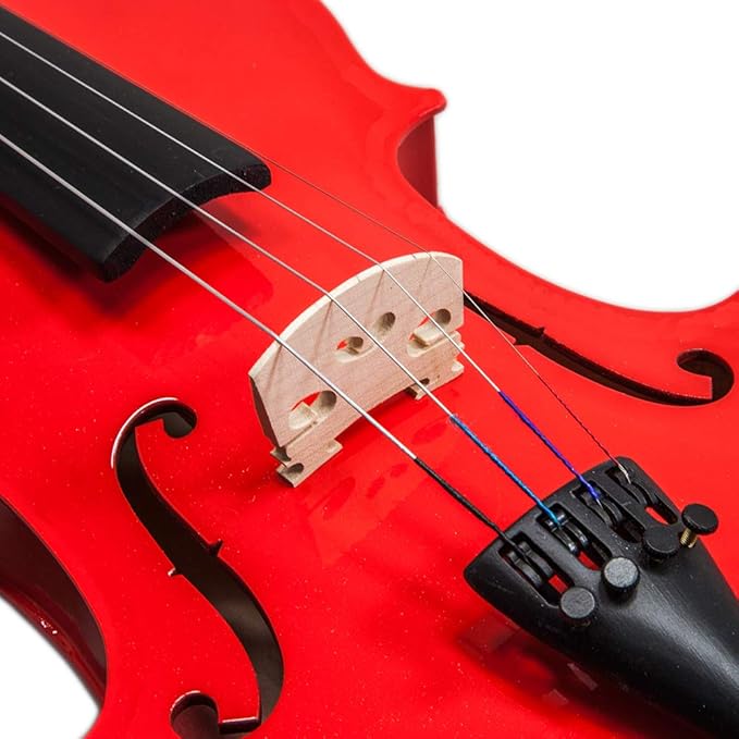 SKY Full Size VN202 Red Violin Beautiful Craftsmanship with Brazilwood Bow and Lightweight Case