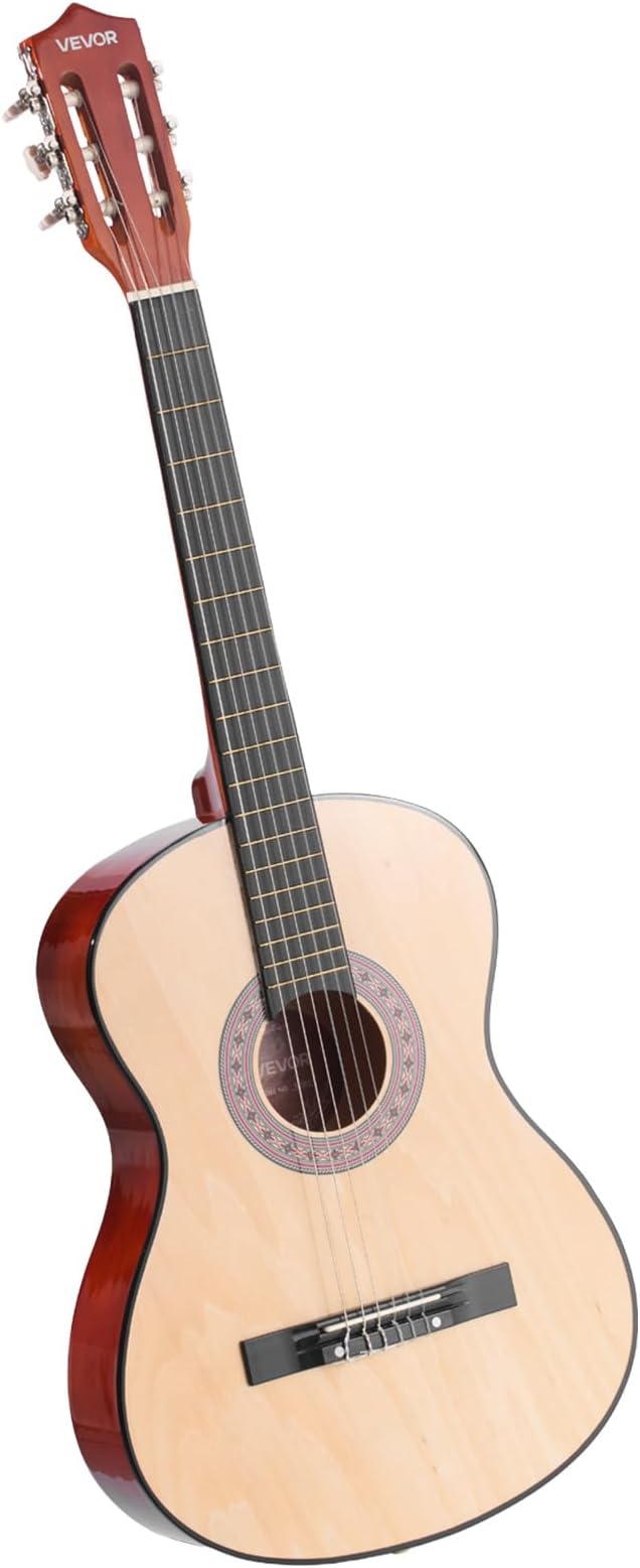 VEVOR Acoustic Guitar, Classical Guitar Starter Kit for Beginners, with Nylon Strings, Basswood Guitar, for Kids Adults Girls Boys Students