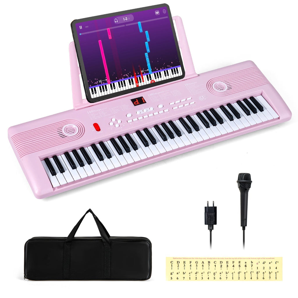61 Key Electric Portable Digital Keyboard Piano for Beginner-Black