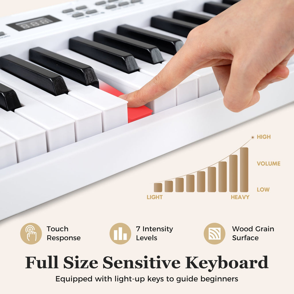 61-Key Foldable Piano Keyboard Full-size Electronic Keyboard with MIDI and Split Function