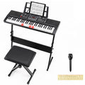 61 Key Keyboard Piano with Stand, Stool & Lighted Keys