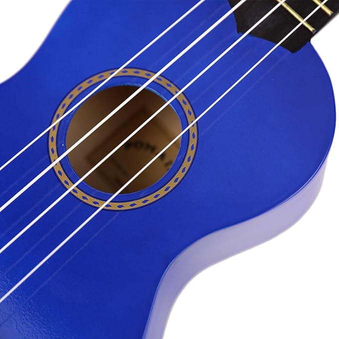 POMAIKAI Soprano Ukulele for Beginners, Ukelele 21" Beginner Instrument for Adults Wood Guitar Small (Dark blue)