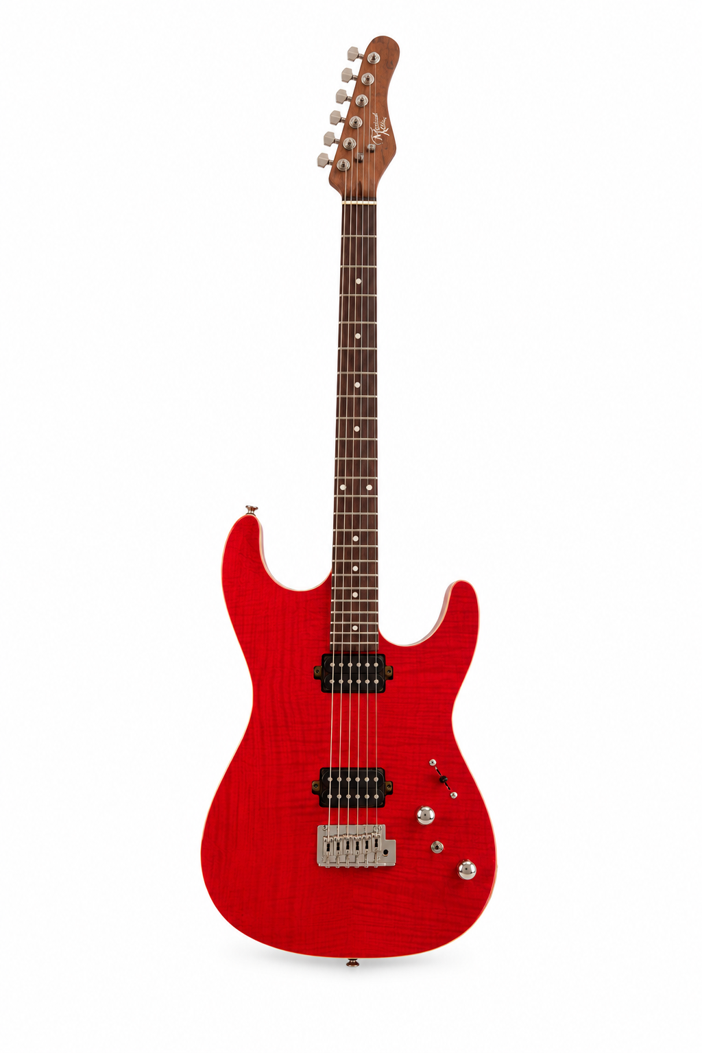 62 Flame Solid Body Electric Guitar Transparent Red Michael Kelly Guitars Stringed Instruments
